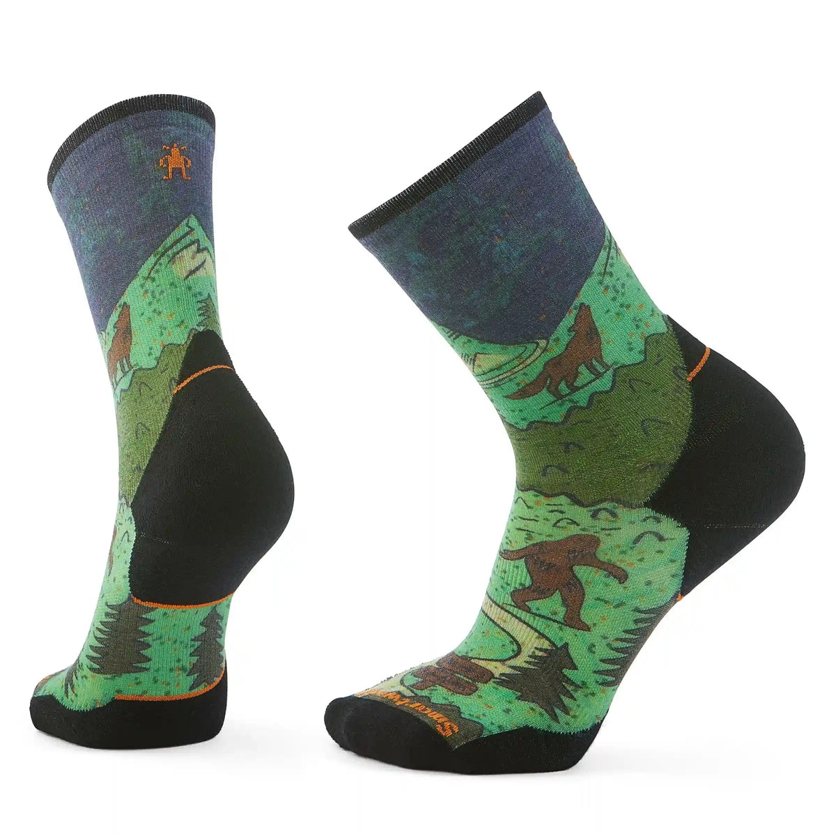 Trail Run Neature Print Crew Socks